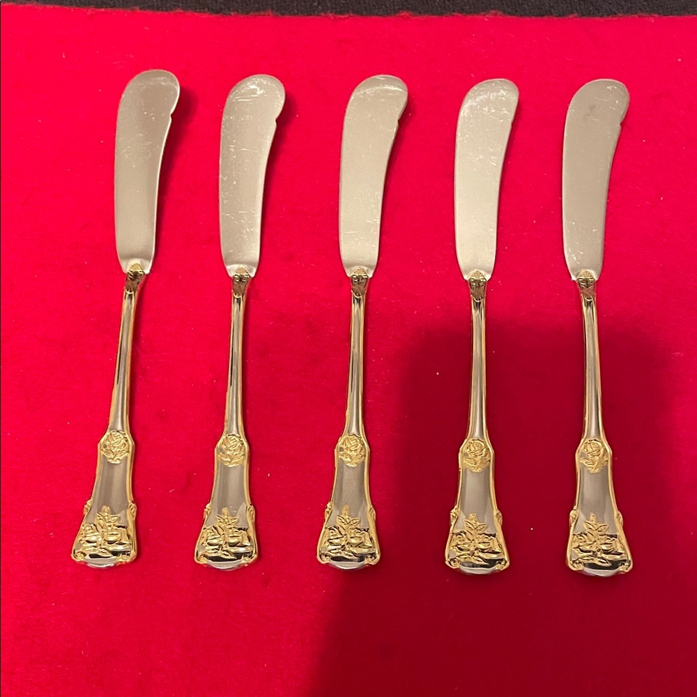 Royal Albert OLD COUNTRY ROSES Set of 5 Butter Spreaders 18/10